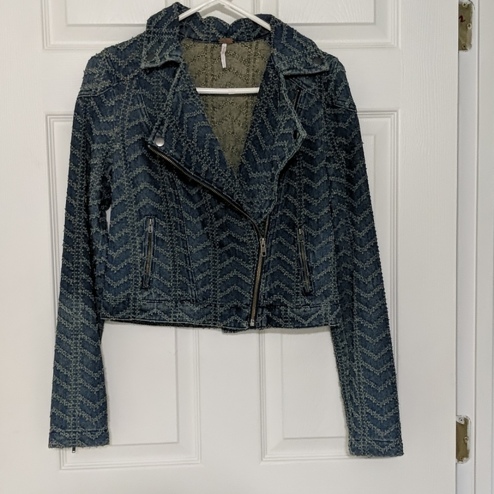 Free People cropped denim Jacket